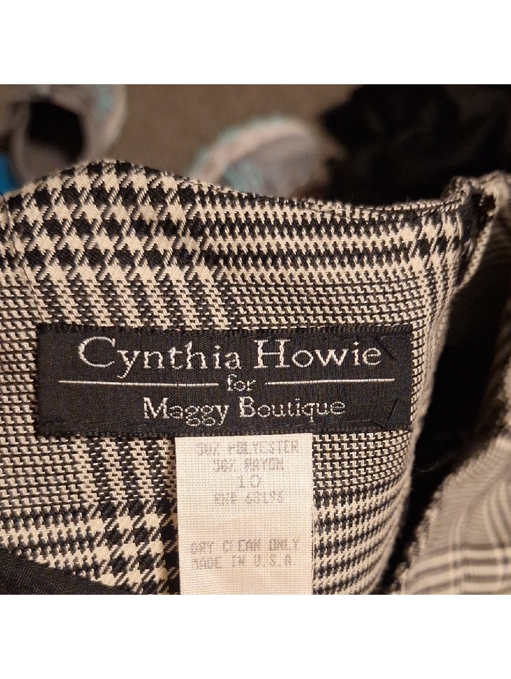 Cynthia Howie Black and White Houndstooth Blazer - Picture 1 of 3
